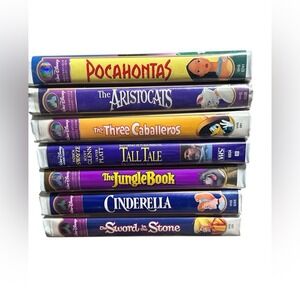 Disney VHS Collection of 7Videos in Clamshells